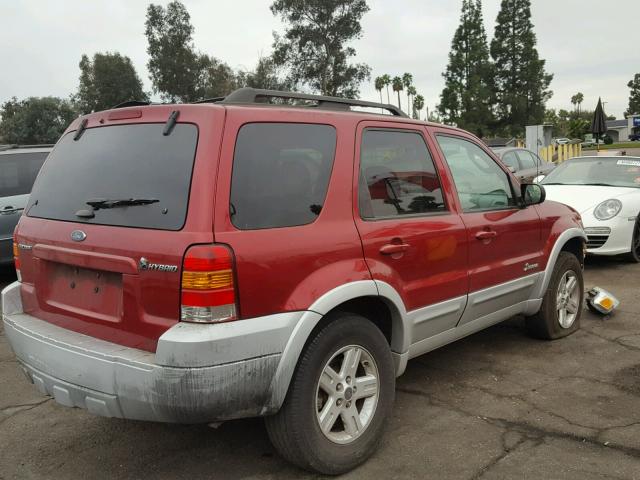 1FMCU59HX7KA92512 - 2007 FORD ESCAPE HEV RED photo 4