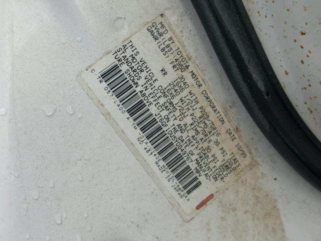 JT6GF10U5Y0049767 - 2000 LEXUS RX 300 WHITE photo 10