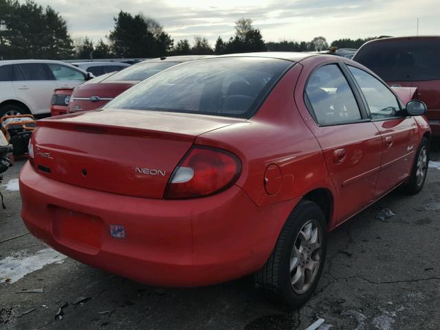 1P3ES46C9YD550567 - 2000 PLYMOUTH NEON BASE 红色 照片 4
