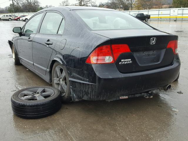 1HGFA16808L030704 - 2008 HONDA CIVIC EX BLACK photo 3