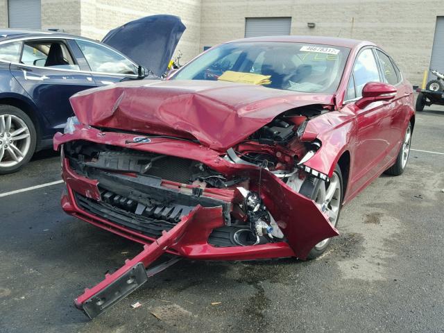 3FA6P0H77GR215415 - 2016 FORD FUSION SE RED photo 2