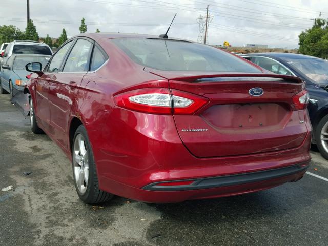 3FA6P0H77GR215415 - 2016 FORD FUSION SE RED photo 3