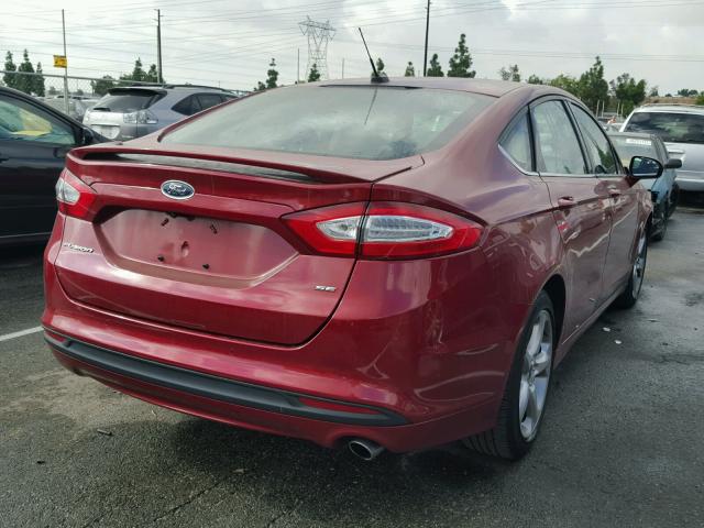 3FA6P0H77GR215415 - 2016 FORD FUSION SE RED photo 4