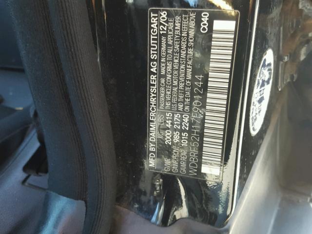 WDBRF52H17F901244 - 2007 MERCEDES-BENZ C 230 BLACK photo 10