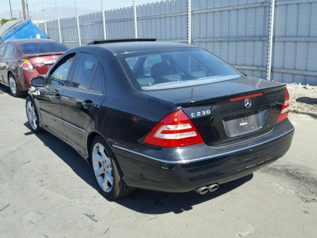 WDBRF52H17F901244 - 2007 MERCEDES-BENZ C 230 BLACK photo 3