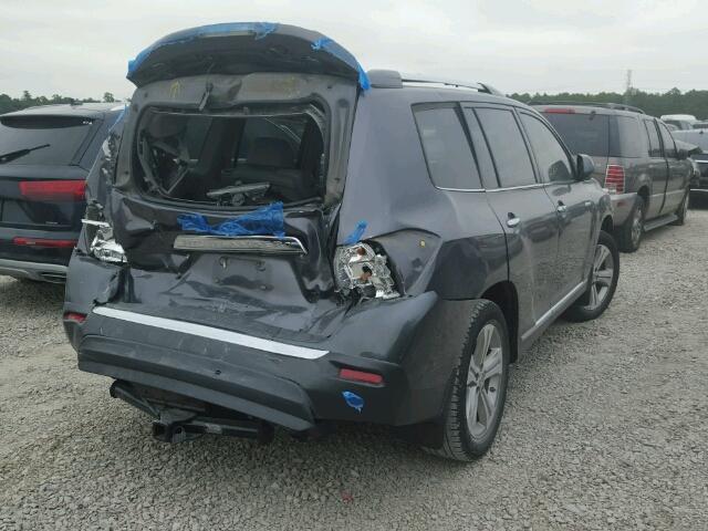 5TDYK3EH0CS083797 - 2012 TOYOTA HIGHLANDER GRAY photo 4