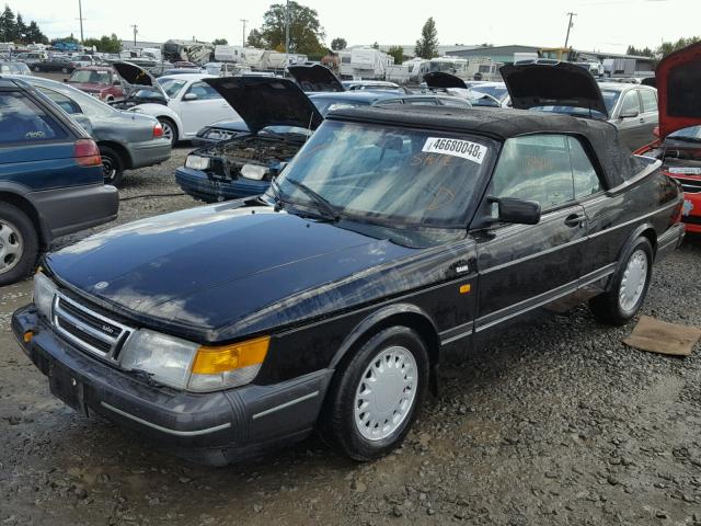 YS3AL76L3M7006404 - 1991 SAAB 900 BASE BLACK photo 2