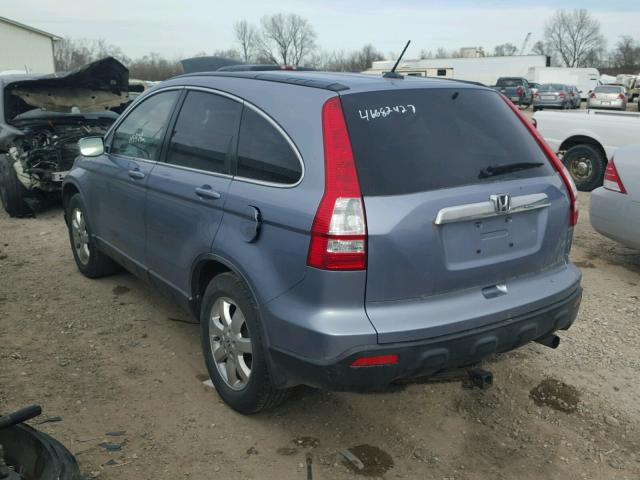 JHLRE38757C039450 - 2007 HONDA CR-V EXL BLUE photo 3