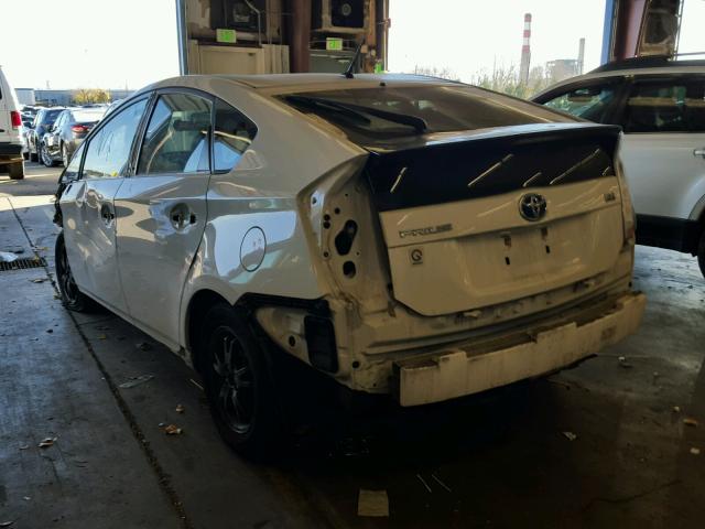 JTDKN3DU6D1636611 - 2013 TOYOTA PRIUS 白色 照片 3