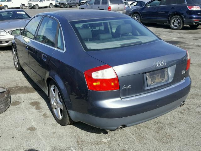 WAULT68E33A248293 - 2003 AUDI A4 3.0 QUA GRAY photo 3