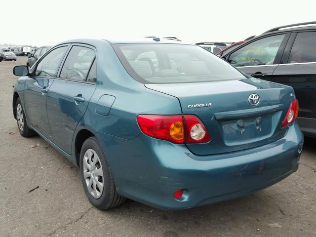 JTDBL40E39J032340 - 2009 TOYOTA COROLLA BA TURQUOISE photo 3