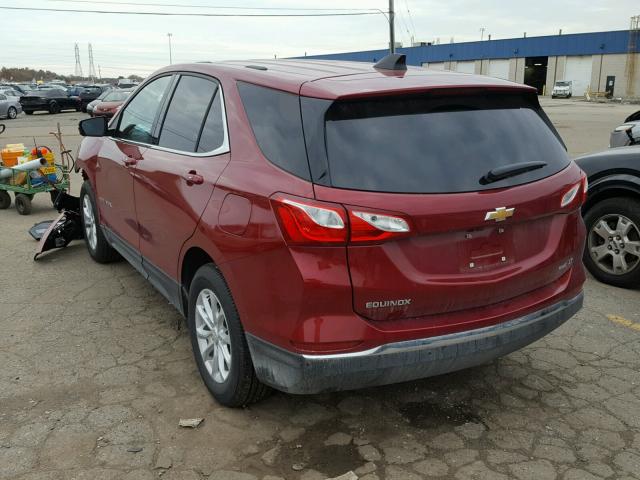 3GNAXSEV1JL125018 - 2018 CHEVROLET EQUINOX LT RED photo 3