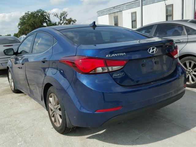 5NPDH4AE1FH633257 - 2015 HYUNDAI ELANTRA SE BLUE photo 3