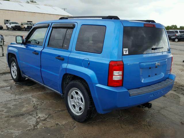 1J8FT28048D716799 - 2008 JEEP PATRIOT SP BLUE photo 3