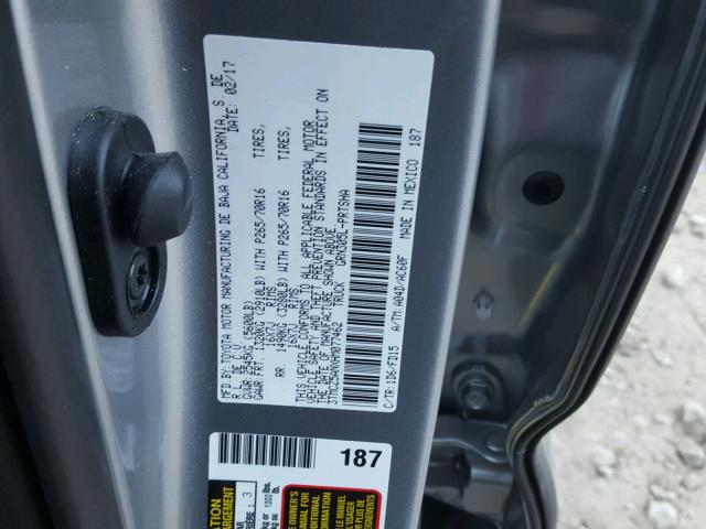 3TMCZ5ANXHM077462 - 2017 TOYOTA TACOMA DOU SILVER photo 10