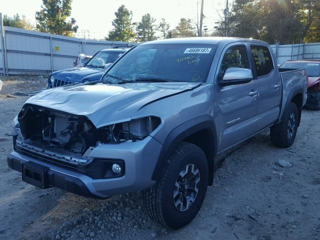 3TMCZ5ANXHM077462 - 2017 TOYOTA TACOMA DOU SILVER photo 2