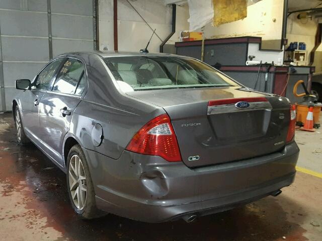 3FAHP0CG0BR197350 - 2011 FORD FUSION SEL GRAY photo 3