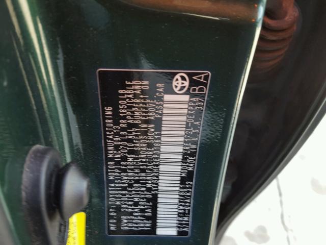 5YFBPRHEXEP018611 - 2014 TOYOTA COROLLA EC 绿色 照片 10