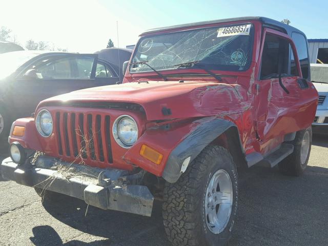 1J4FA49S04P794282 - 2004 JEEP WRANGLER / RED photo 2