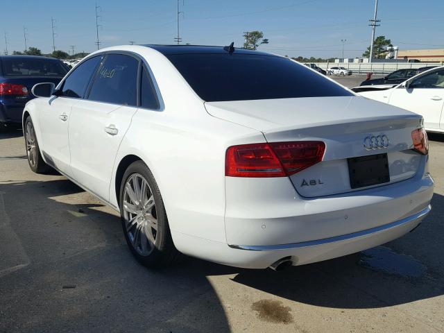 WAURGAFDXDN033855 - 2013 AUDI A8 L QUATT WHITE photo 3