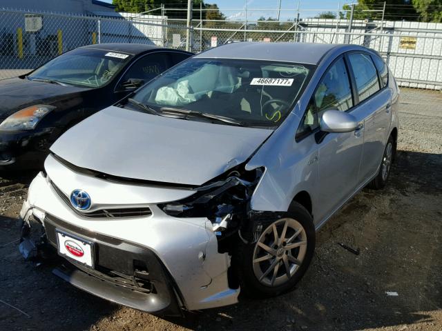 JTDZN3EU4FJ030210 - 2015 TOYOTA PRIUS V SILVER photo 2