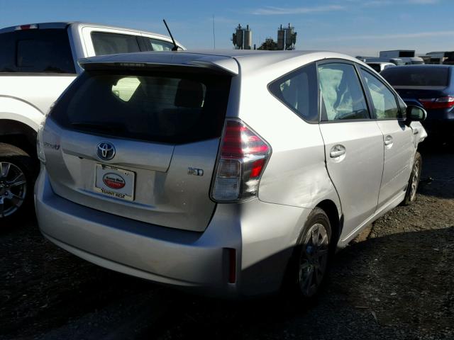 JTDZN3EU4FJ030210 - 2015 TOYOTA PRIUS V SILVER photo 4