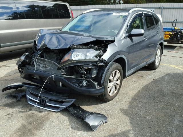 5J6RM3H77DL011221 - 2013 HONDA CR-V EXL GRAY photo 2