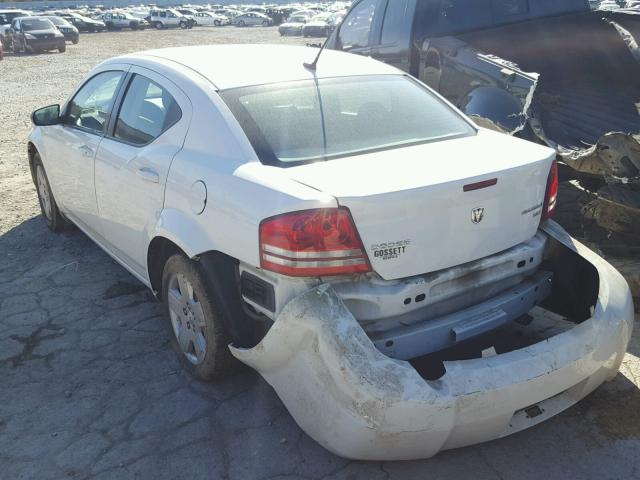 1B3CC4FBXAN189654 - 2010 DODGE AVENGER SX WHITE photo 3