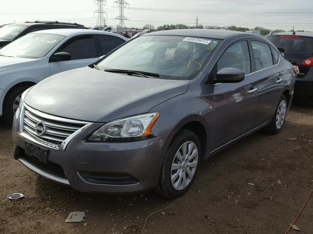 3N1AB7APXFL662797 - 2015 NISSAN SENTRA S GRAY photo 2