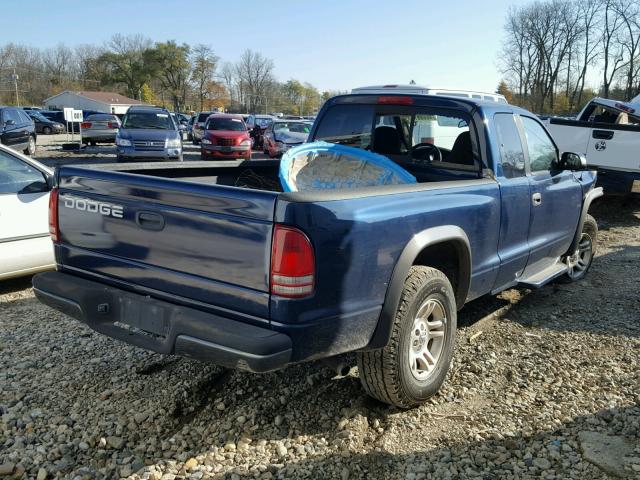 1B7GG12X42S721424 - 2002 DODGE DAKOTA BAS BLUE photo 4