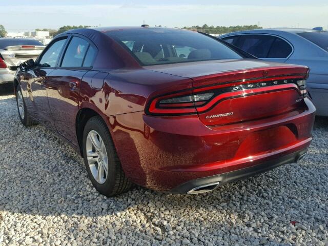 2C3CDXBG3JH142543 - 2018 DODGE CHARGER SX BURGUNDY photo 3