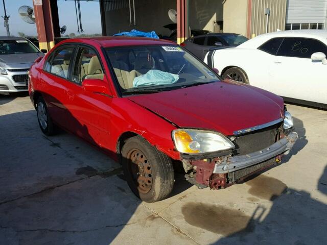 2HGES16513H563181 - 2003 HONDA CIVIC LX RED photo 1