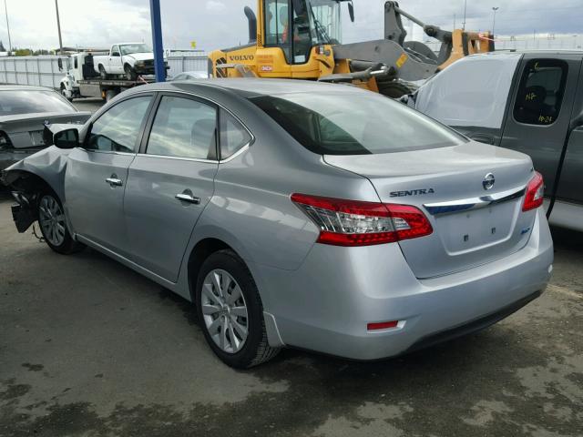 1N4AB7APXDN902351 - 2013 NISSAN SENTRA S SILVER photo 3