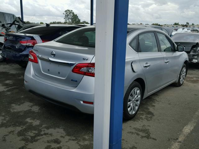 1N4AB7APXDN902351 - 2013 NISSAN SENTRA S SILVER photo 4