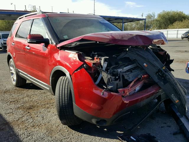 1FM5K8F85DGA77676 - 2013 FORD EXPLORER L RED photo 1