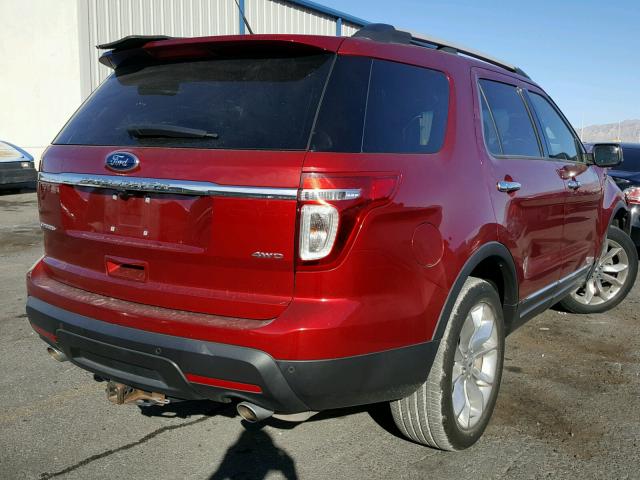 1FM5K8F85DGA77676 - 2013 FORD EXPLORER L RED photo 4