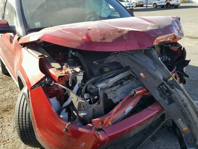 1FM5K8F85DGA77676 - 2013 FORD EXPLORER L RED photo 9