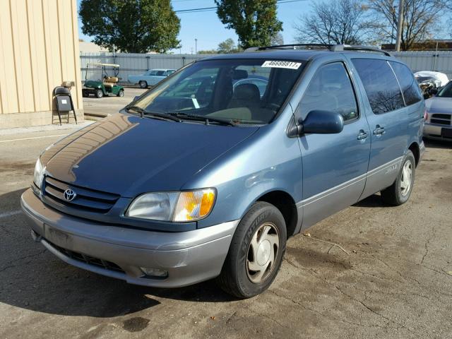 4T3ZF13C91U384326 - 2001 TOYOTA SIENNA BLUE photo 2