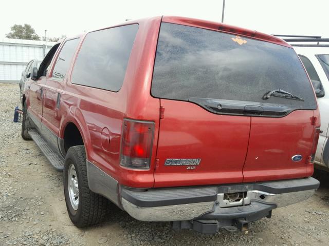 1FMNU40L13EB25247 - 2003 FORD EXCURSION BURGUNDY photo 3