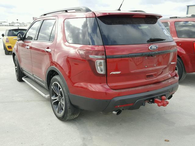 1FM5K8GT5DGC44282 - 2013 FORD EXPLORER S RED photo 3