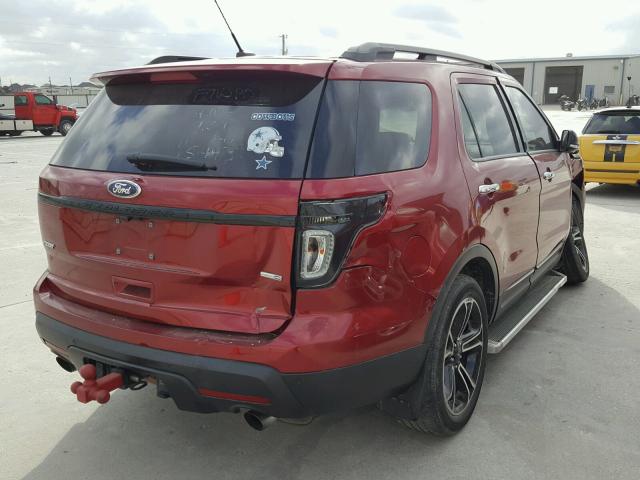 1FM5K8GT5DGC44282 - 2013 FORD EXPLORER S RED photo 4