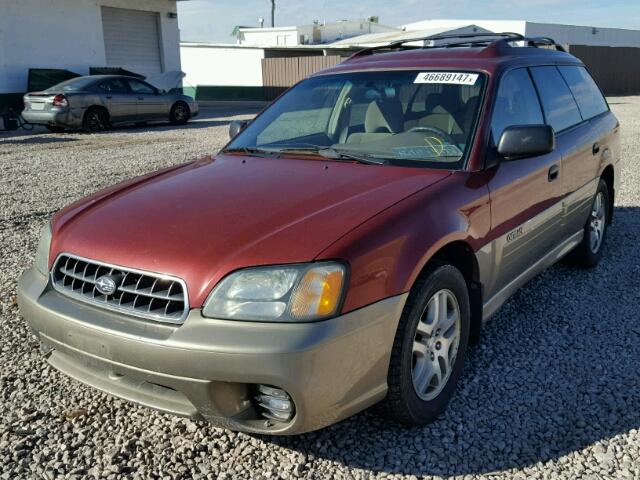 4S3BH675737655595 - 2003 SUBARU LEGACY OUT RED photo 2