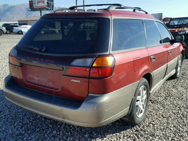 4S3BH675737655595 - 2003 SUBARU LEGACY OUT RED photo 4