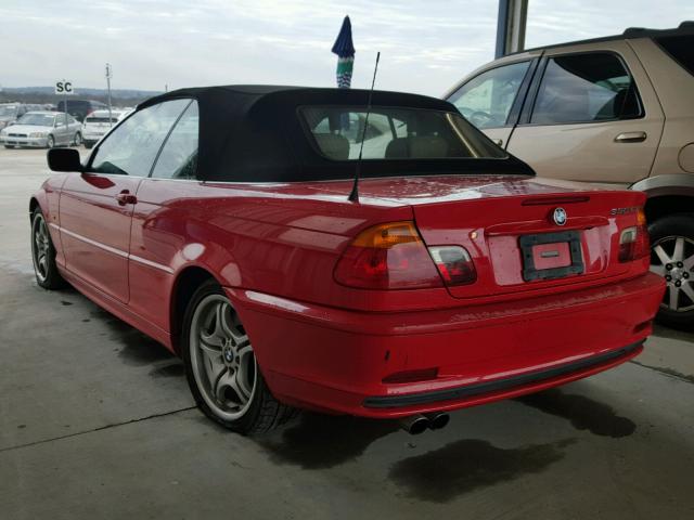 WBABS53411JU81741 - 2001 BMW 330 RED photo 3