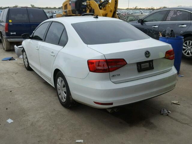 3VW2K7AJXFM284419 - 2015 VOLKSWAGEN JETTA BASE WHITE photo 3