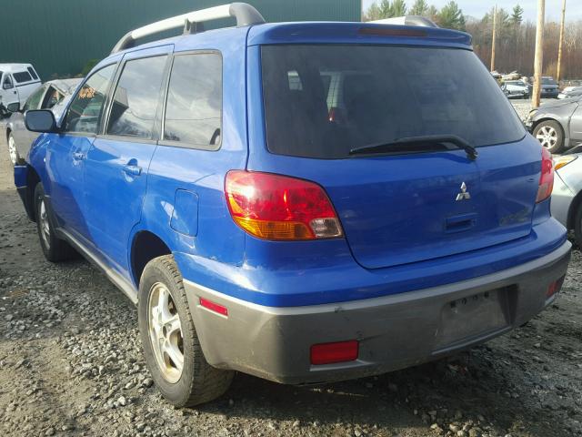 JA4LZ31F24U059809 - 2004 MITSUBISHI OUTLANDER BLUE photo 3