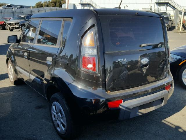 KNDJT2A1XA7105555 - 2010 KIA SOUL BLACK photo 3