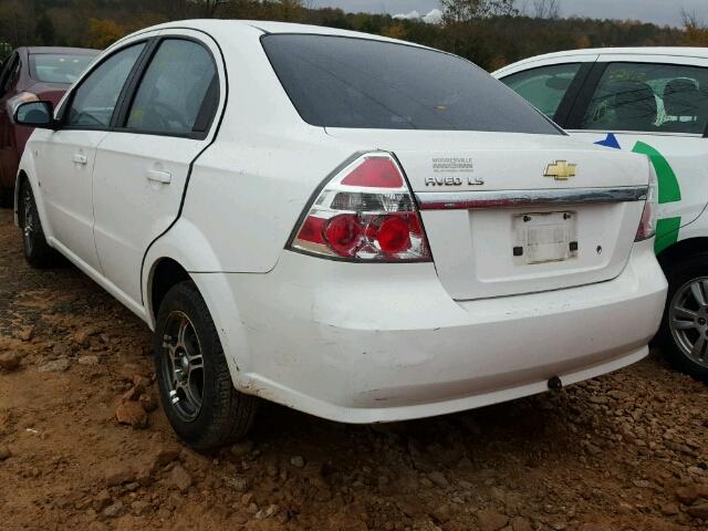 KL1TD56688B181687 - 2008 CHEVROLET AVEO BASE WHITE photo 3