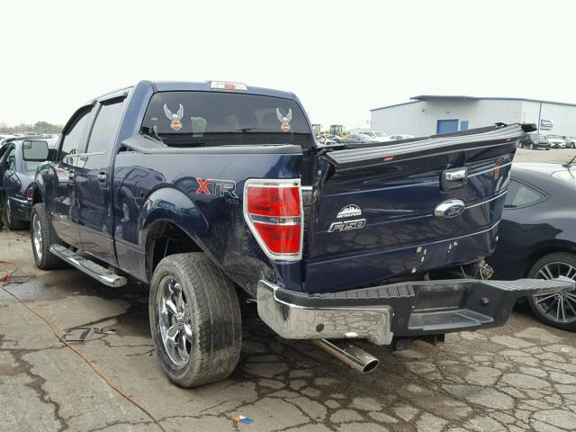 1FTFW1EF9DFC59603 - 2013 FORD F150 SUPER BLUE photo 3