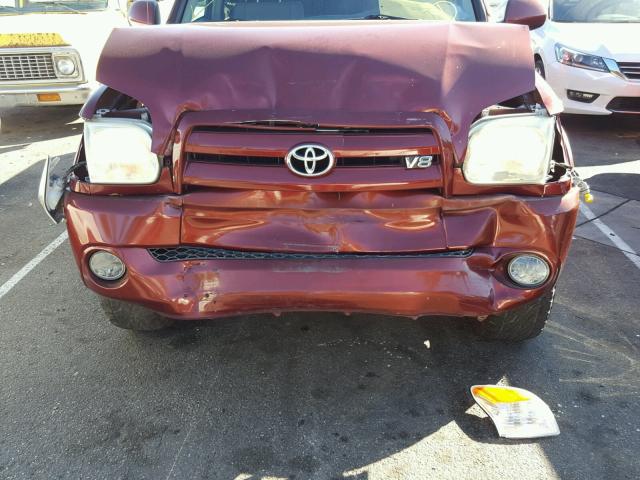 5TBDT48105S485766 - 2005 TOYOTA TUNDRA DOU RED photo 9